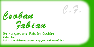 csoban fabian business card
