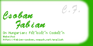 csoban fabian business card